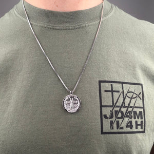Reversible Circle JD4M IL4H Pendant & Chain (**PRE-ORDER: SHIPS MID/END OF FEBRUARY**)