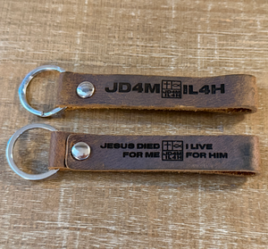 JD4M IL4H Leather Keychain - Double Sided