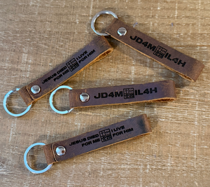 JD4M IL4H Leather Keychain - Double Sided