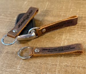 JD4M IL4H Leather Keychain - Double Sided